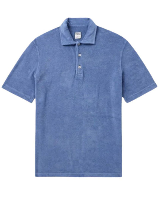 Polos Fedeli Terry Button Polo Light Blue Apoella