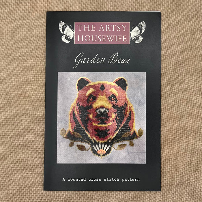The Artsy Housewife - Garden Bear - Chart IH and/or Roxy Floss Conversion