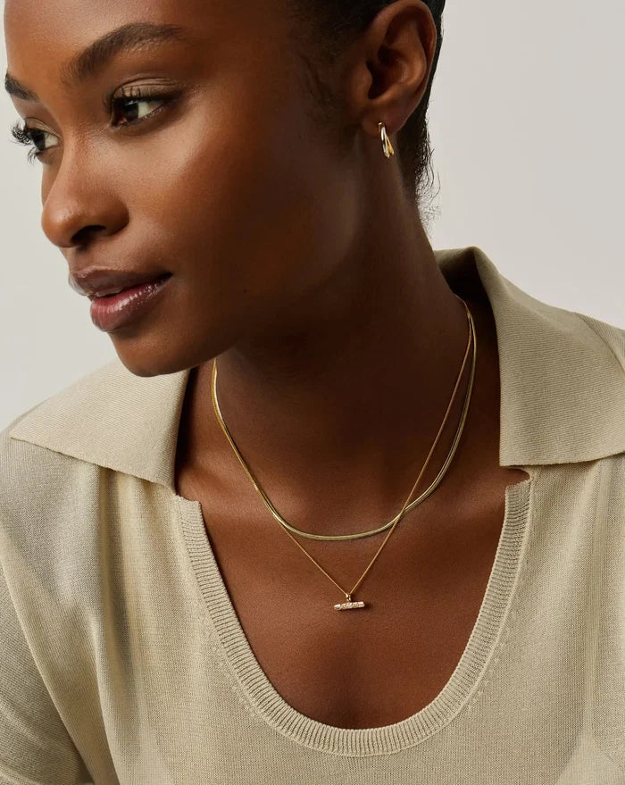 Lucy Williams T-Bar & Thin Snake Chain Necklace Set | 18ct Gold Vermeil/18ct Gold Plated Necklaces Missoma