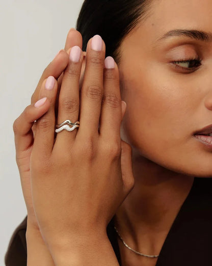 Molten Stacking Ring Set | Sterling Silver Layering Sets Missoma