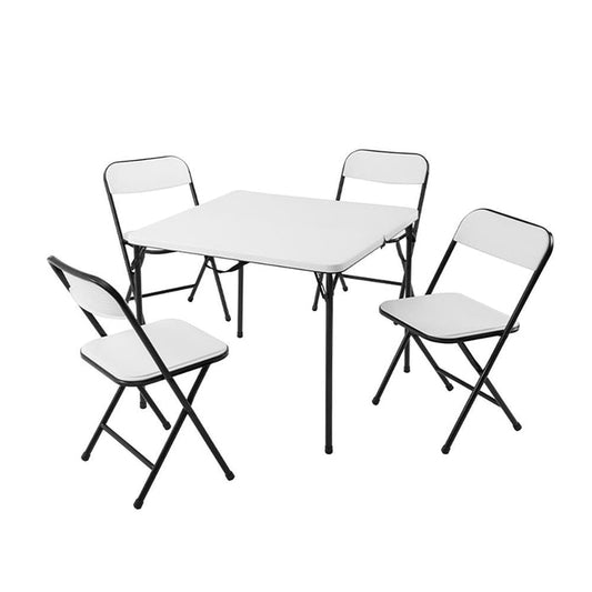 The Garden Collection Folding Table and 4 Chairs - White