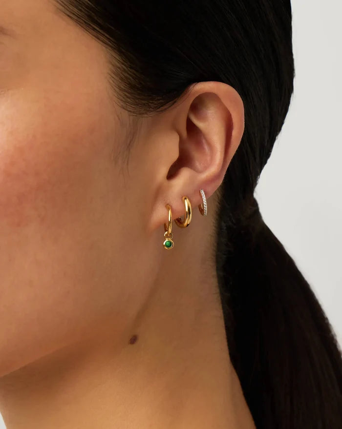 May Birthstone Necklace & Charm Earrings Set | 18ct Gold Vermeil/Green Onyx Necklaces Missoma