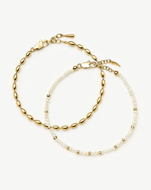 The Pearl-fect Bracelet Set | 18ct Gold Plated Bracelets Missoma