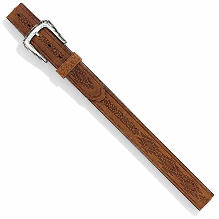 Tony Lama Men - Navajo Blanket Tooled Western Belt (Brown) 1369L