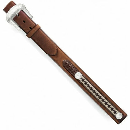Tony Lama Men - The Duke Center Applique Western Belt (Brown) 7239L