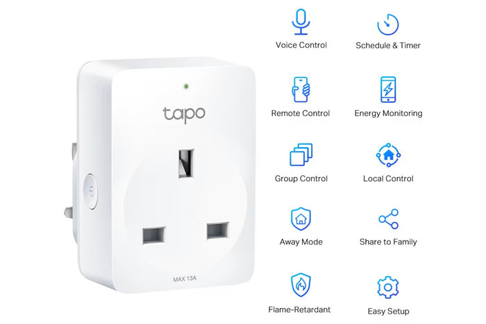 TP-Link Tapo Mini Smart Plug Energy Monitoring- 2-Pack