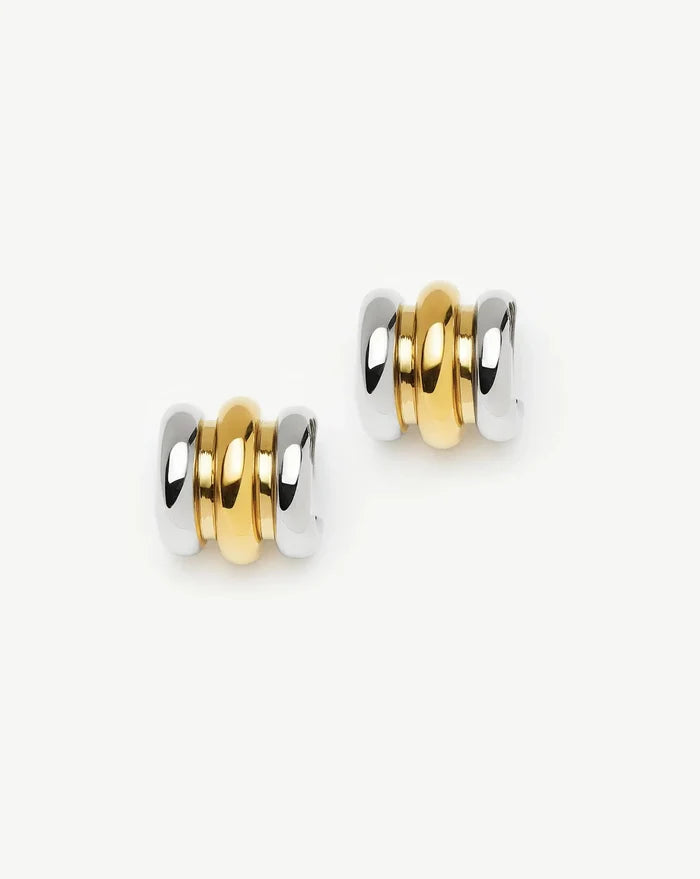 Triple Ridge Oversized Studs | 18ct Gold Plated/Platinum Plated Earrings Missoma