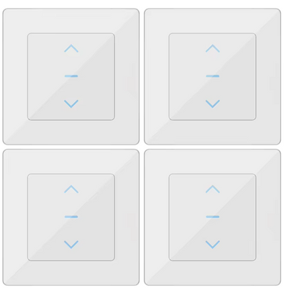 Four white square switches with arrows.