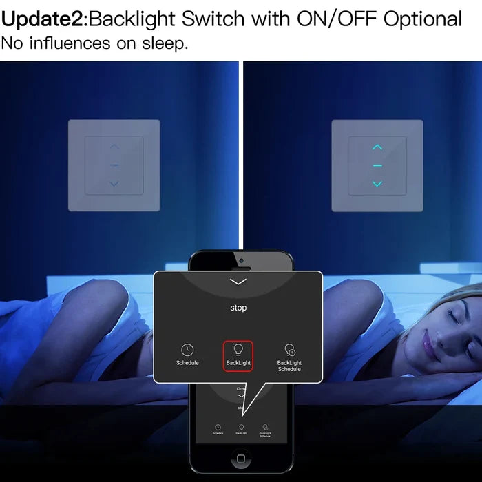 Smart light switch with backlight control.