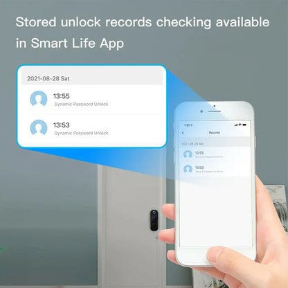 Smart lock unlock records on a smartphone.