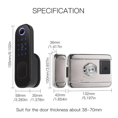 Smart lock specifications.