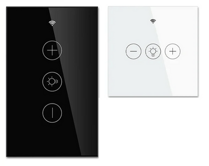 Black and white smart light switches.