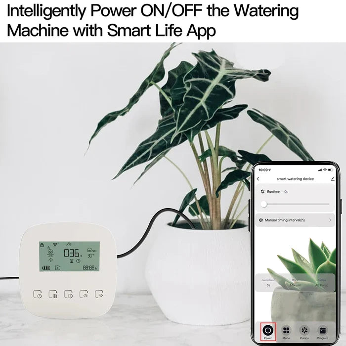 Smart watering system with app control.
