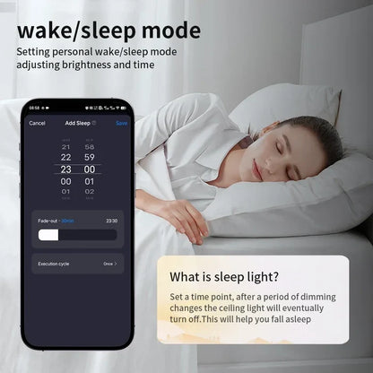 Smartphone displaying sleep mode settings.