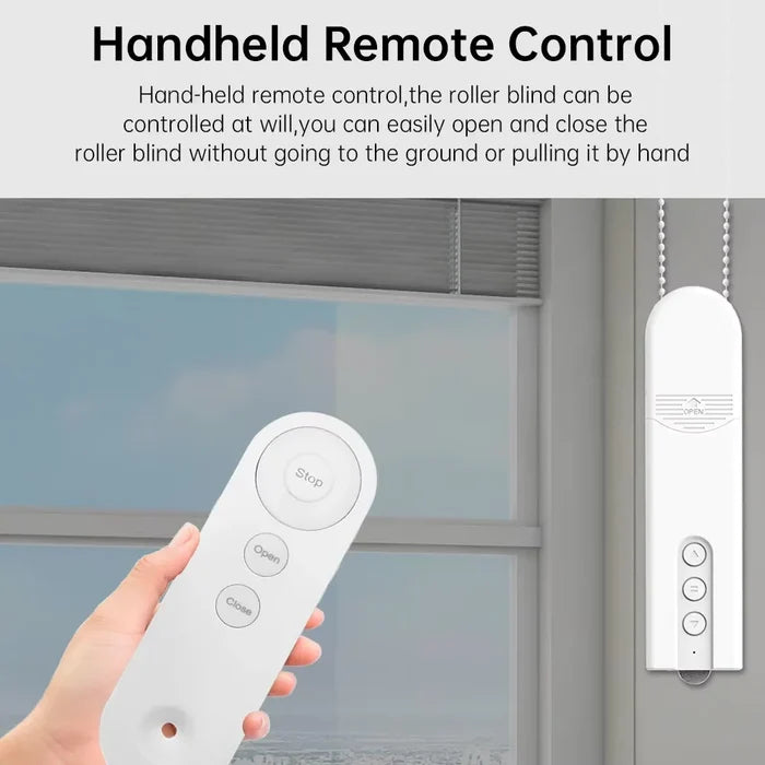 Remote-controlled roller blind system.