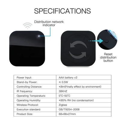 Smart home device specifications.