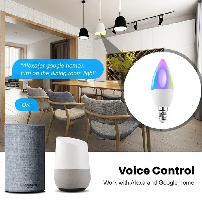 Smart light bulb with voice control.