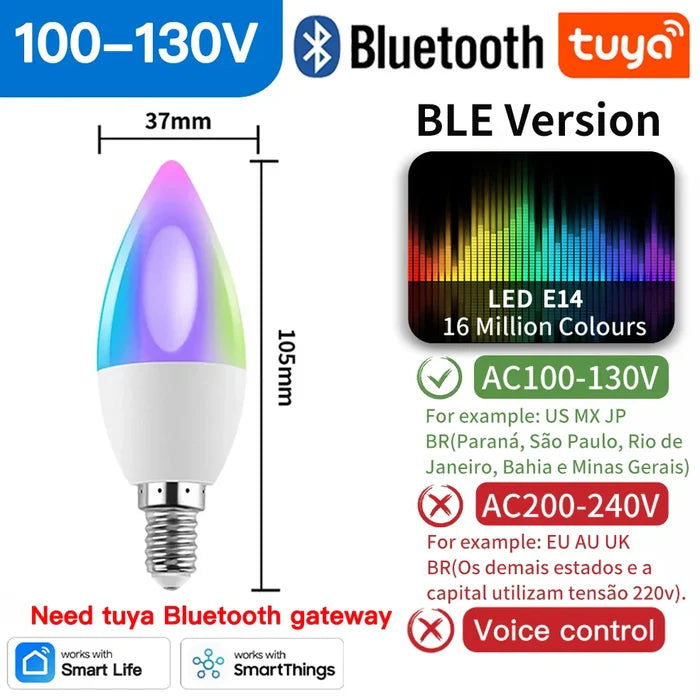 Smart LED light bulb with Bluetooth connectivity.