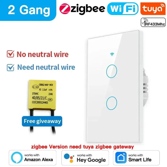 Smart light switch with connectivity options.