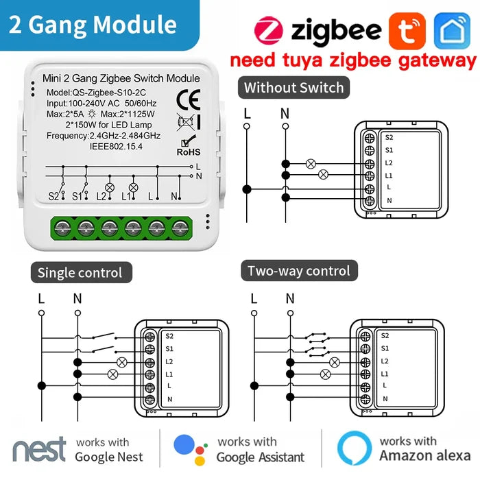 zigbee 2gang light / 1 piece pack