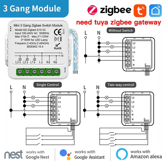 zigbee 3gang light / 1 piece pack