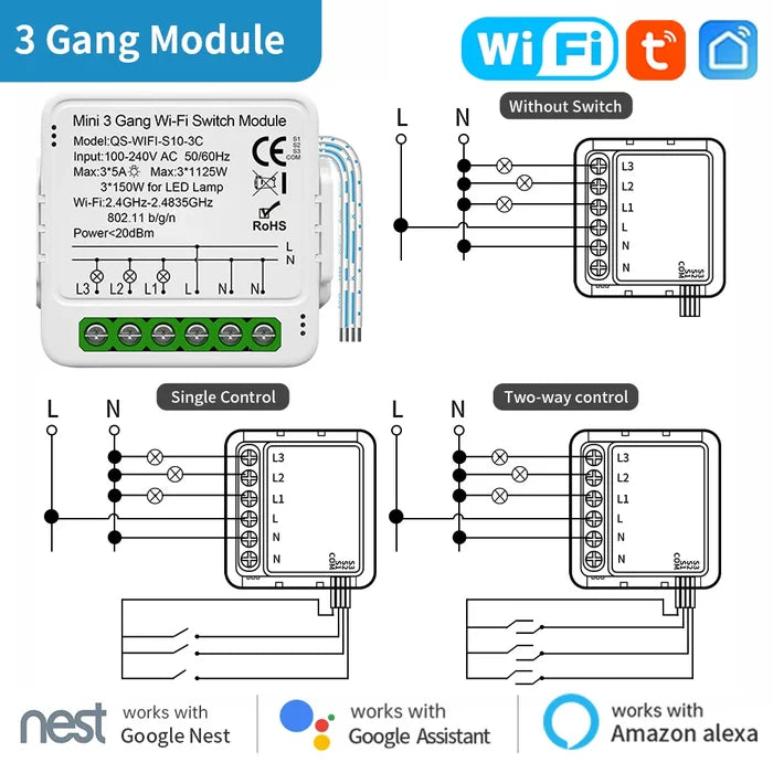 wifi 3gang light / 1 piece pack