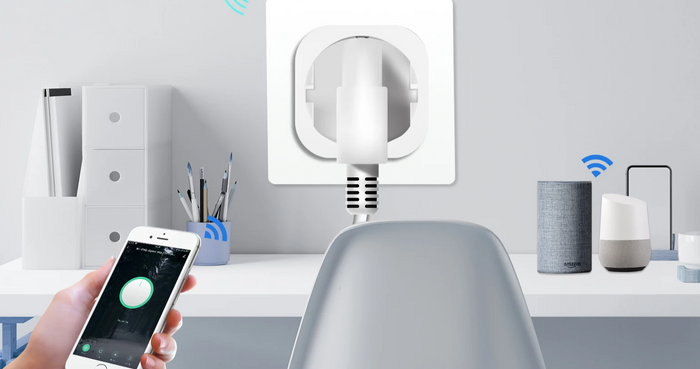 Smart plug with phone control.
