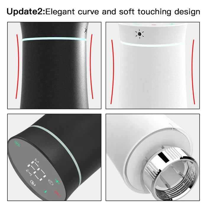 Black and white humidifier design.