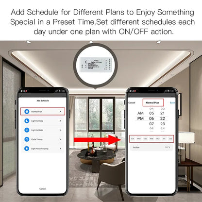 Smart home scheduling interface.
