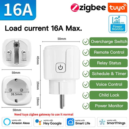 Smart plug with power monitoring.