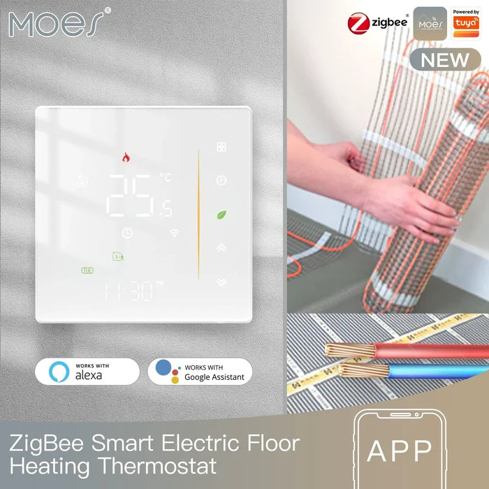 ZigBee smart electric floor heating thermostat.