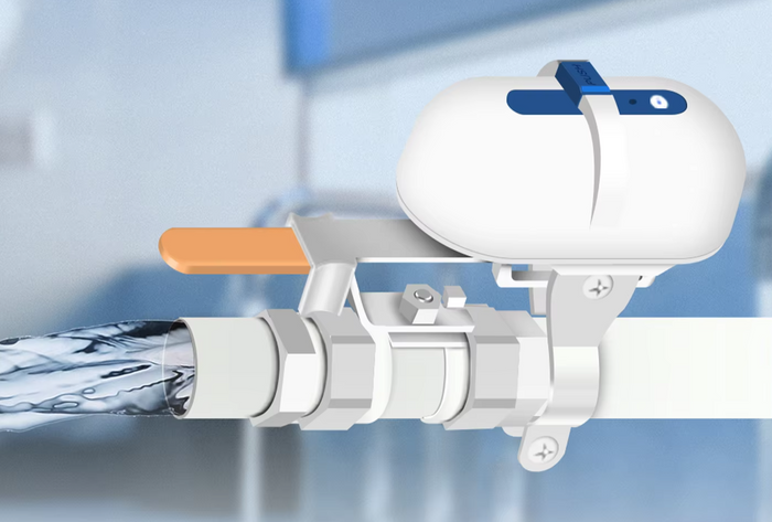 Automated water shutoff valve.