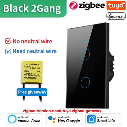 Zigbee Black 2gang / TNCE
