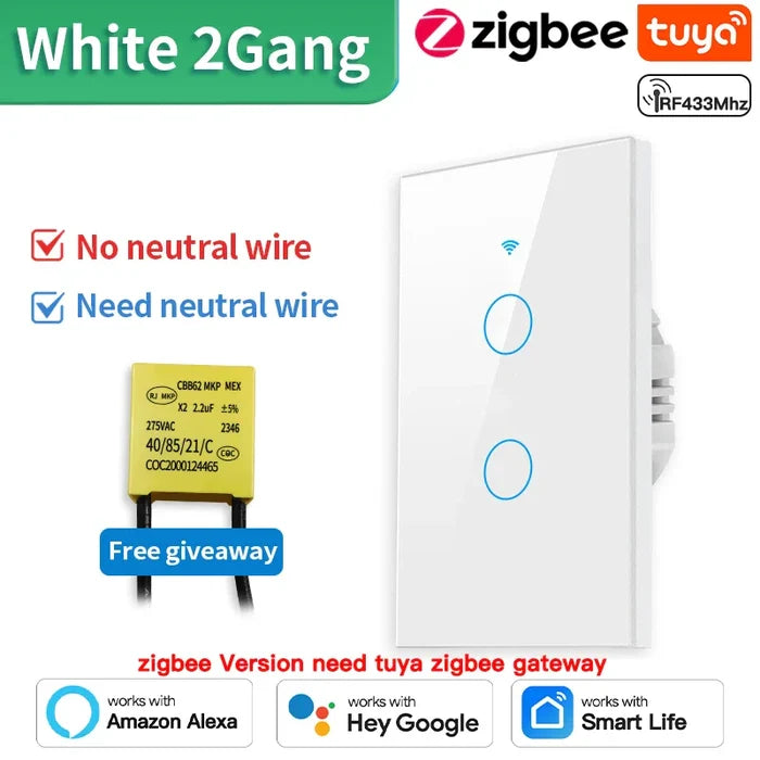 Zigbee White 2gang / TNCE