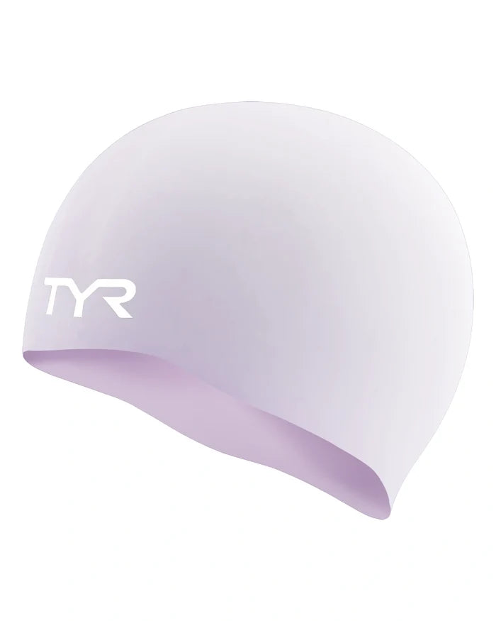 TYR Wrinkle-Free Junior Silicone Swim Cap Equipment TYR Lilac