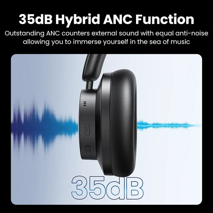 Black noise-canceling headphones.