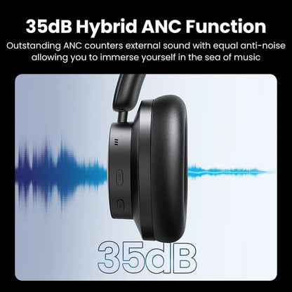 Black noise-canceling headphones.