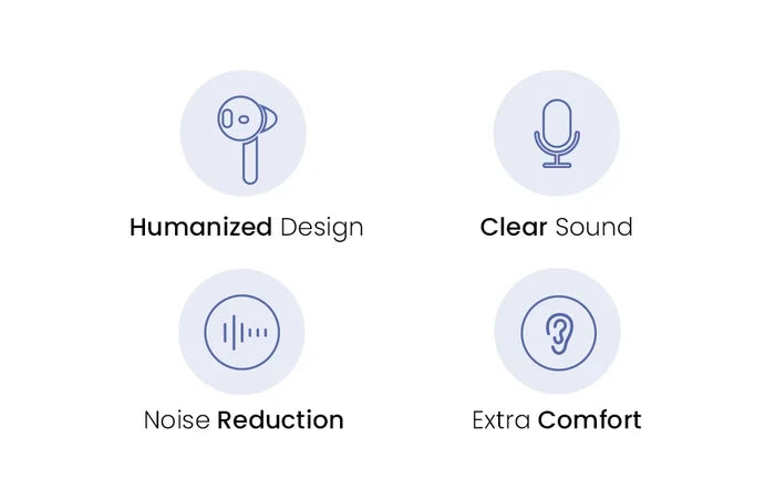 Earbud features icons.