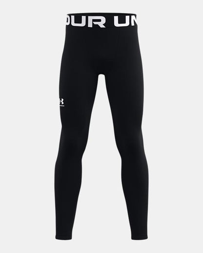 Under Armour Boys' ColdGear Armour Leggings Apparel Under Armour Black/White-001 Youth XSmall