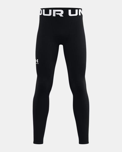 Under Armour Boys' ColdGear Armour Leggings Apparel Under Armour Black/White-001 Youth XSmall