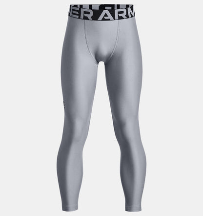 Under Armour Boys' Heatgear Armour Leggings Apparel Under Armour Steel-035 Youth XSmall
