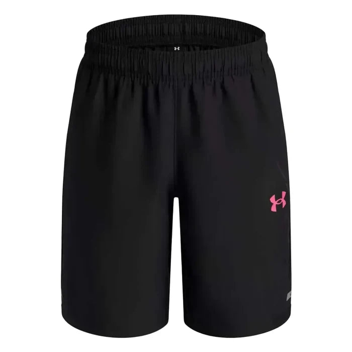 Under Armour Junior's 2 Piece Co Ord Set Black/Red/Pink T-Shirt & Shorts