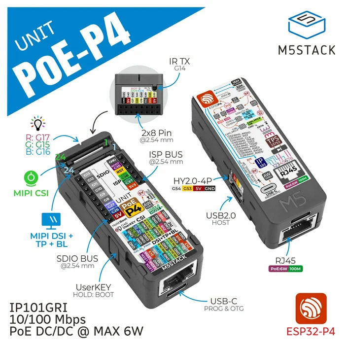 Unit PoE with ESP32-P4 - m5stack-store