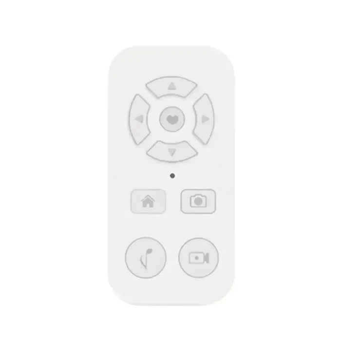 Remote control with directional pad and function buttons.