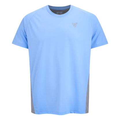 VCTRS Mens 2 Piece Co Ord Set Blue/Grey T-Shirt featuring a blue design with grey accents.