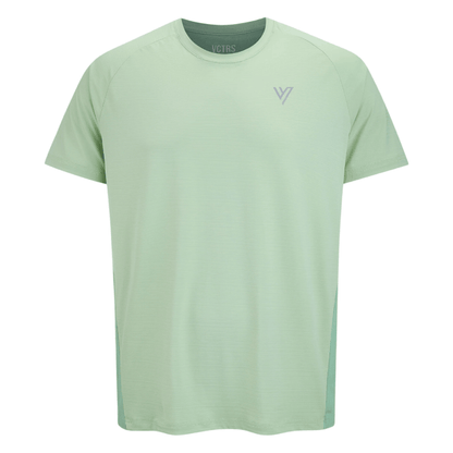 VCTRS Mens 3 Piece Co Ord Set Grey/Mint T-Shirt in mint green, part of a coordinated athletic outfit.