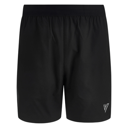 vctrs mens 2 piece co ord set black shorts with elastic waistband and logo detail