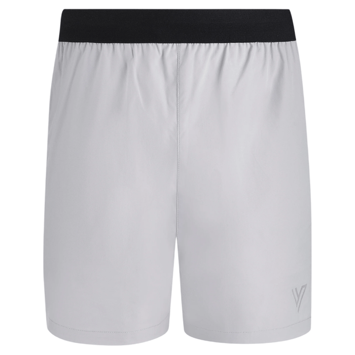 VCTRS Mens 2 Piece Co Ord Set Blue/Grey shorts with elastic waistband and logo design at the hem.