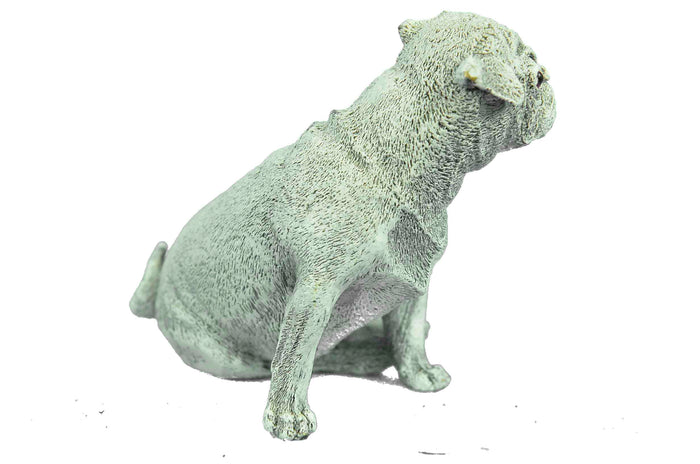 Vienna Bronze Miniature Pug Dog Bronze Sculpture White Patina Masterpiece Figure