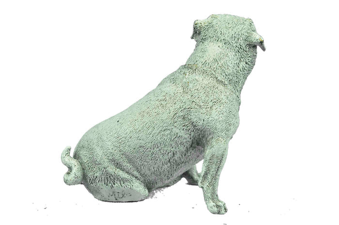 Vienna Bronze Miniature Pug Dog Bronze Sculpture White Patina Masterpiece Figure